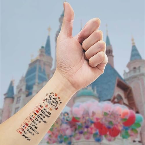 Epcot Drink Around World Temporary Tattoo – Match with Your Epcot Drink Around World Shirt Avelisse
