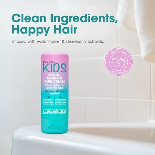 Eco Chic KIDs Styling Taming & Curl Cream - Kids Curl Cream for Delicate and Textured Hair, Long-Lasting & Lightweight, Salon Quality, Vegan-Friendly, 5 Fl Oz - görsel 8