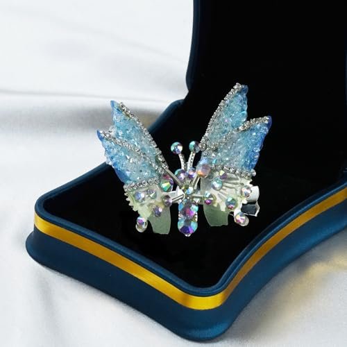 4Pcs Flying Butterfly Hairclips for Girls - Cute Moving Wings 3D Butterfly Hairpins with Glitter Rhinestones Barrettes Hair Accessories Avelisse