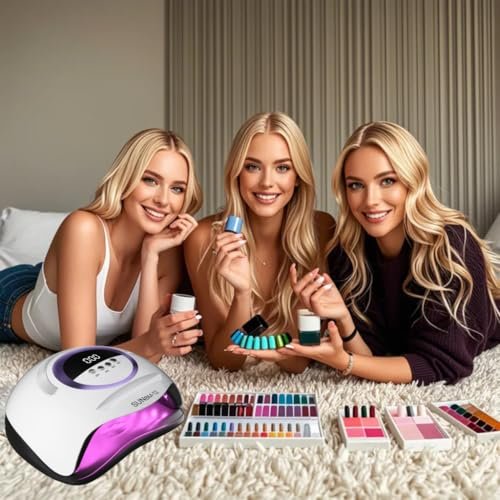 300W UV LED Nail Lamp with 72 Beads, Auto Sensor & 4 Timer Settings - Professional Gel Polish Curing Light for Fingernails and Toenails (White) Avelisse