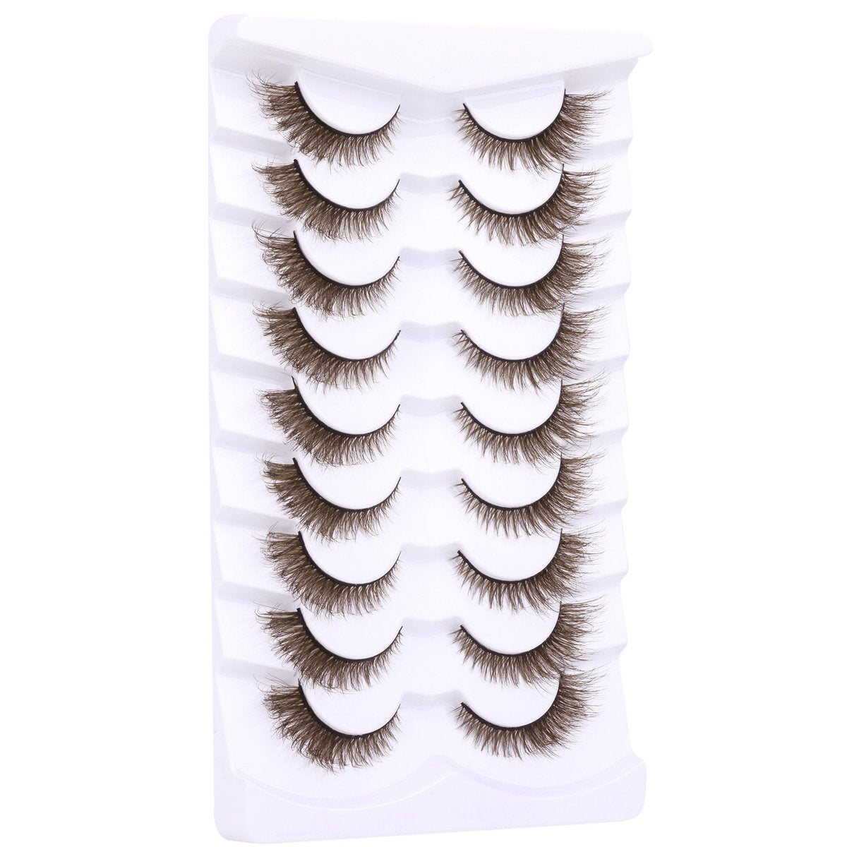 Zegaine Natural Look Dark Brown Wispy Cat Eye False Eyelashes - 9 Pairs Faux Mink Lashes for Everyday Wear Avelisse