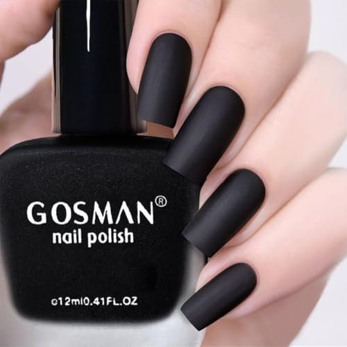 COSMOO Matte Black Nail Polish - Quick Dry Air Dry Lacquer, Velvet Mist Finish, 0.41 fl oz - görsel 18