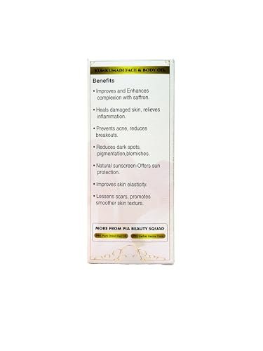 Pia Beauty Squad Kumkumadi Tailam Ayurvedic Face Oil – Dark Spots Treatment, Pigmentation & Dry Skin Remedy – Saffron Infused Facial Oil – 30ml - görsel 17