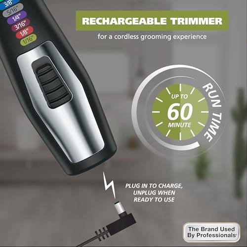 Wahl Color Pro All in One Rechargeable Cordless Beard Trimmer with Detail Eyebrow Trimmer and Rotary Nose Hair Trimmer for Men - Model 3025945 Avelisse