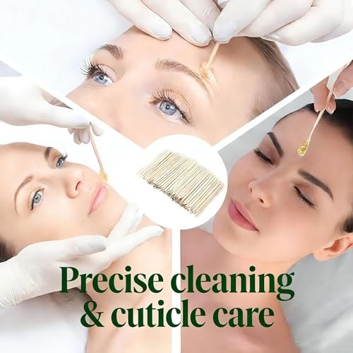 100-Count Double-Ended Natural Wood Cuticle Pusher & Nail Cleaner Sticks for Manicure & Pedicure - görsel 18