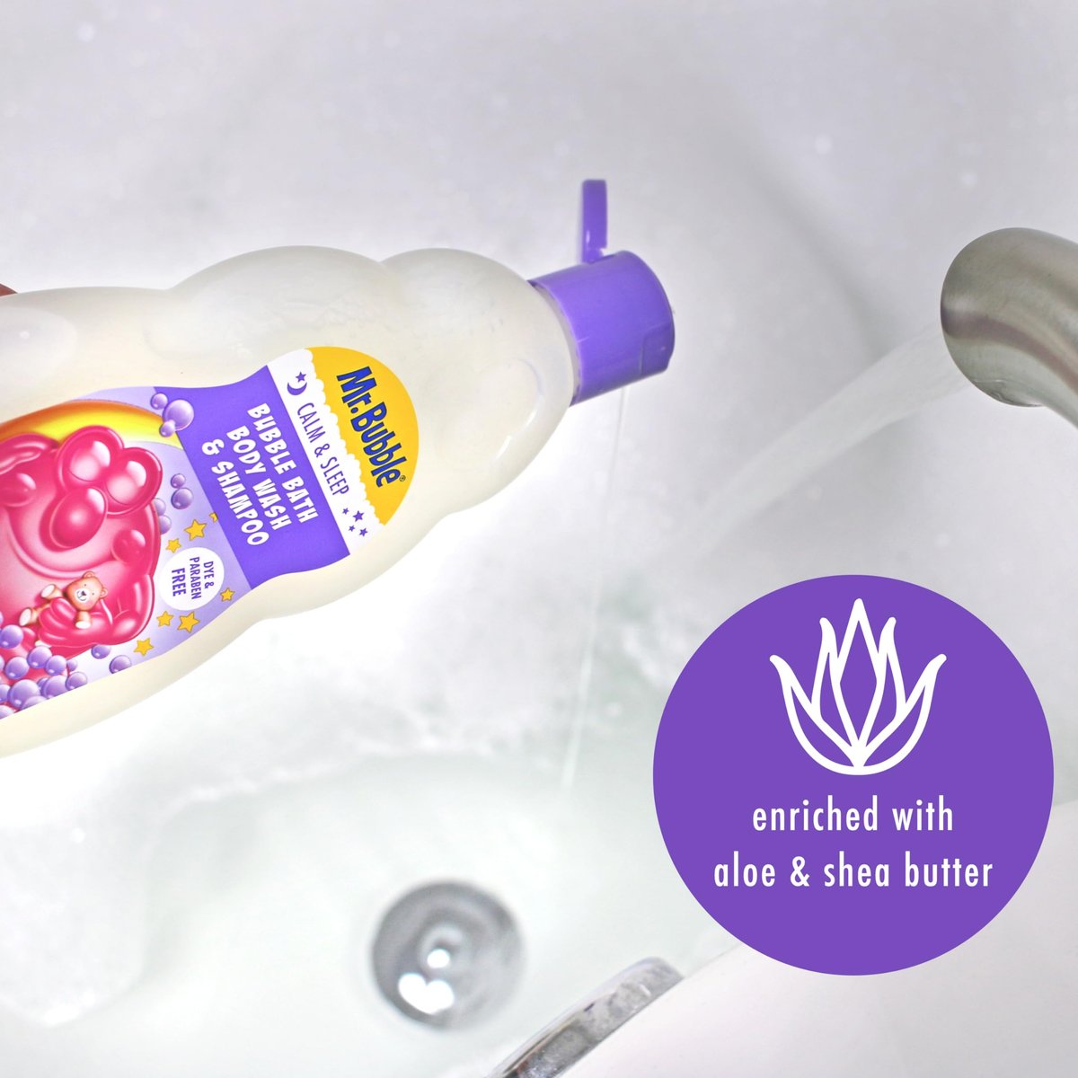 Mr. Bubble Calm and Sleep 3in1 Bubble Bath, Body Wash & Shampoo, 16 oz. (Pack of 4) - Gentle Lavender Scent Avelisse