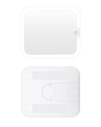 Relavel Makeup Mirror with Lights - LED Replacement for Makeup Bag, 3 Color Lighting, Brightness Adjustable, 8.3 x 5.1 Inches, White Avelisse