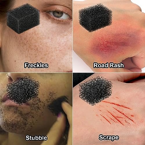 Bowitzki Fake Blood 6-Piece Set: Stage Blood, Spray Blood, Coagulated Blood & SFX Sponge – Realistic, Washable Special Effects Makeup for Zombie, Vampire, Monster Costumes – Halloween, Christmas, Party - görsel 12