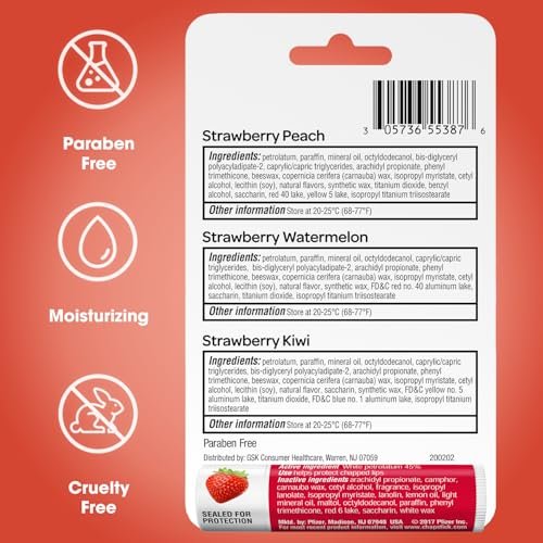 ChapStick Strawberry Lip Balm 5-Pack – Remix 3-Pack + Original 2-Pack, Sweet & Fruity Moisturizers for Dry Lips, 0.15 Oz Each - görsel 16