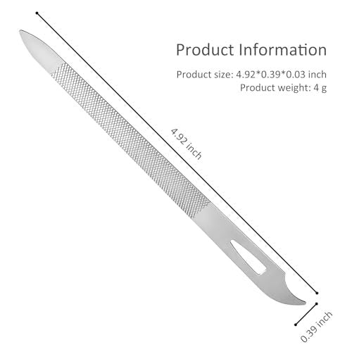 10-Pack Stainless Steel Metal Nail Files for Natural Nails - Thin, Durable, Double-Sided Manicure and Pedicure Tools - görsel 14