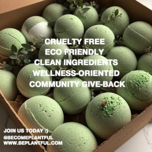 Plantful™ Organic Handmade Bath Bombs – 12 Large Shea Butter Moisturizing Gift Set for Women, Men & Kids Avelisse
