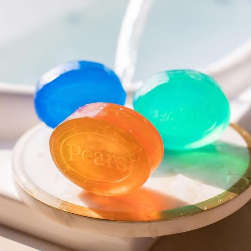 Pears Pure & Gentle Glycerin Soap Variety 3-Pack – Blue Mint, Green Lemon Flower, Amber Natural Oils, 4.4 Oz Each - görsel 16
