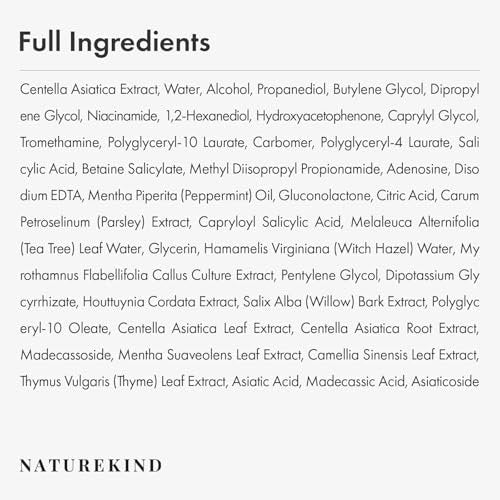 NATUREKIND Heartleaf Tea Tree Tok Acne Treatment Soothing Toner Serum – Korean Facial Skincare for Pore Control, Calming & Nourishing (1.69 fl oz) - görsel 14