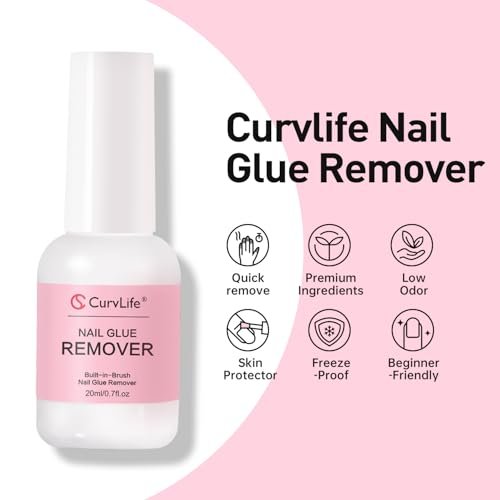Curvlife Multi-functional Brush-on Nail Glue Remover 20ml - Cuticle Pusher for Press On & Fake Nails - görsel 10