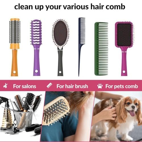 2-in-1 Hair Brush Cleaner Tool – Remove Tangled Hairs & Dust from Hairbrushes – Red Metal Rake for Home & Salon Use - görsel 14