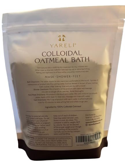 YARELI Colloidal Oatmeal Bath Powder (2lb/32oz) – Soothing Relief for Dry, Itchy Skin – Ideal for Adults, Baby & Kids Avelisse