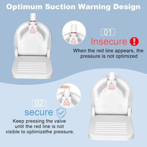 Foldable Shower Foot Rest with Suction Cup for Shaving Legs - Anti-Slip Shower Pedal for Pregnant Women & Back Pain Sufferers - Reduce Body Strain & Bending Over Avelisse