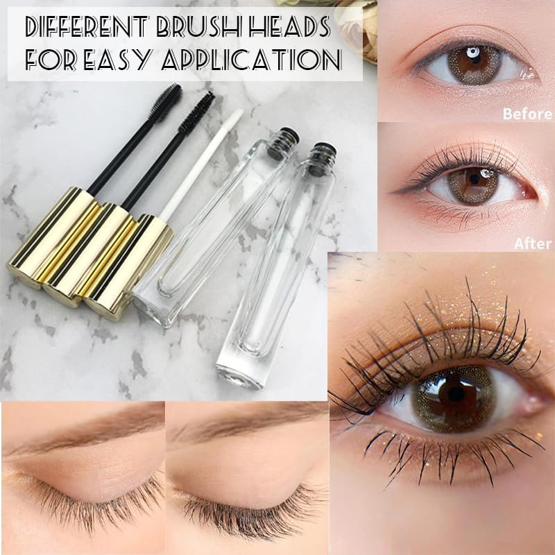 fupah Empty Mascara Tube and Wand Glass - Refillable 10ml Makeup Container, Leak Proof, Reusable, Travel Ready - görsel 12