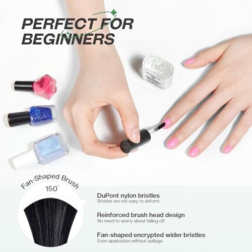 Glamonade Base Top Coat Nail Polish: 2 in 1 Clear High Shine Quick Dry Nail Polish for Long Lasting Color Protection - görsel 18