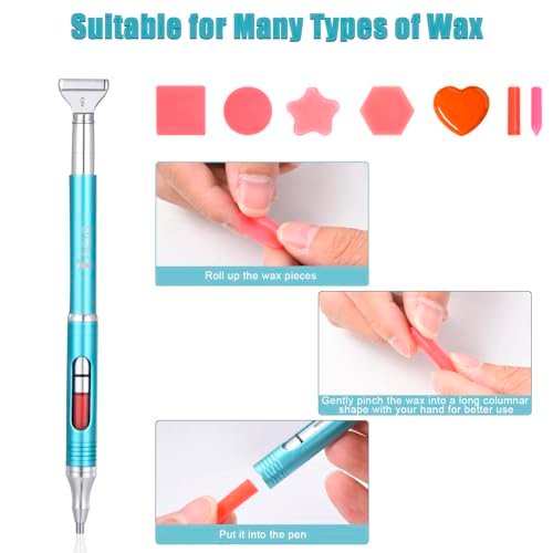 Yacig Diamond Art Pen – Refillable Wax Pen for Diamond Painting with Metal Multi Placer, Blue Avelisse