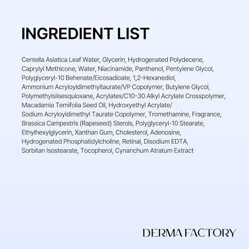 DERMA FACTORY Retinal Night Cream for Face - Vitamin A Moisturizer with Centella, Niacinamide & Panthenol - Helps Improve Fine Lines, Texture & Firmness - 1.01 fl oz Avelisse