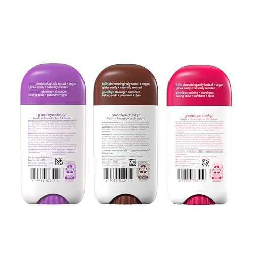hello Deodorant Variety Pack – Aluminum Free, Baking Soda Free Deodorant for Women and Men – Lavender Vanilla, Sweet Coconut, Unicorn – 3 x 2.6 oz Sticks - görsel 18