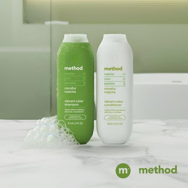 Method Color Protect Shampoo, Mindful Matcha – Safe for and Protects Color-Treated Hair, with Strengthening Peptide – Sulfate Free, Paraben Free & Silicone Free – 14 oz - görsel 17