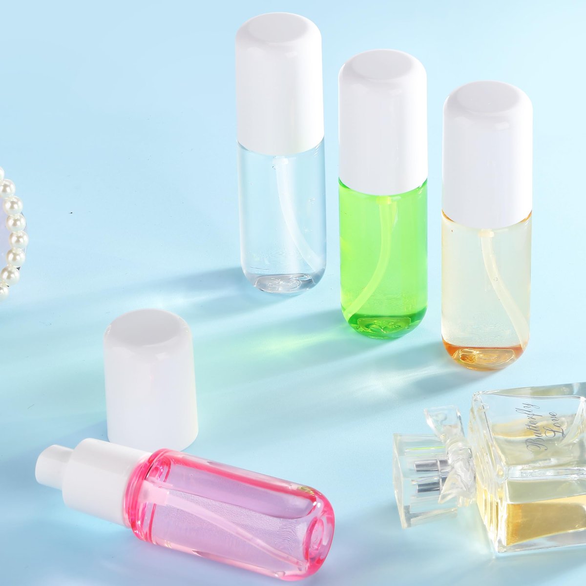 KREMORV Small Spray Bottle Travel Size 4 Pack - 1.35oz/40ml Fine Mist Empty Mini Spray Bottles Refillable Plastic Travel Bottle Set for Traveling and Outgoing - görsel 14