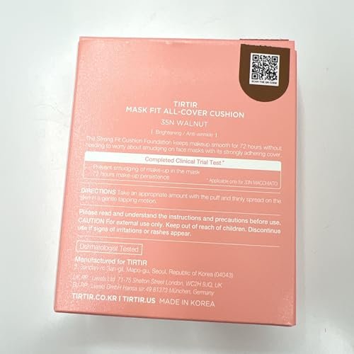 TIRTIR Mask Fit All Cover Pink Cushion Foundation - #35N Walnut, Full Size, 0.63 Fl Oz - High Coverage Velvety Matte Finish - görsel 16