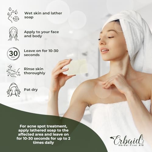 Erbaid Tea Tree Soap – Natural Defense Tea Tree Oil Wash Bar for Face & Body – Acne Fighting, Hydrating Cleanser for Calm, Fresh Skin - görsel 18