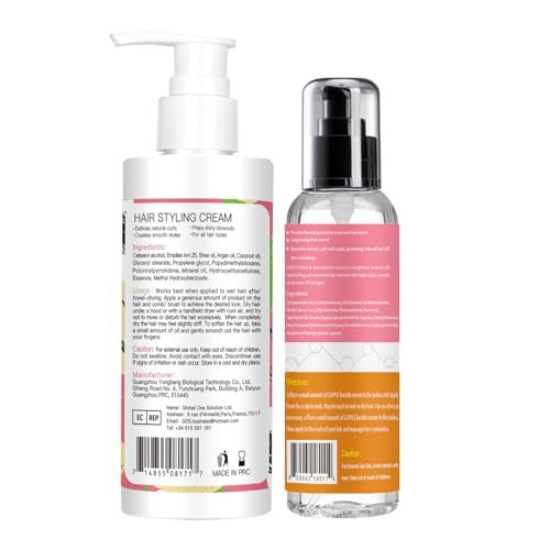 3-In-1 Styling Cream for Flyaways and Frizz - Keratin Protein Hair Serum with Moisturizing Oil - Add Shine, Anti-Frizz, Slick Back Hair Cream (3.4 Fl Oz, Pack of 2) Avelisse
