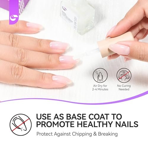 Gelike ec 8 in 1 Nail Ridge Filler for Damaged Nails – Strengthener, Growth & Top Coat in One Milky White Treatment Avelisse