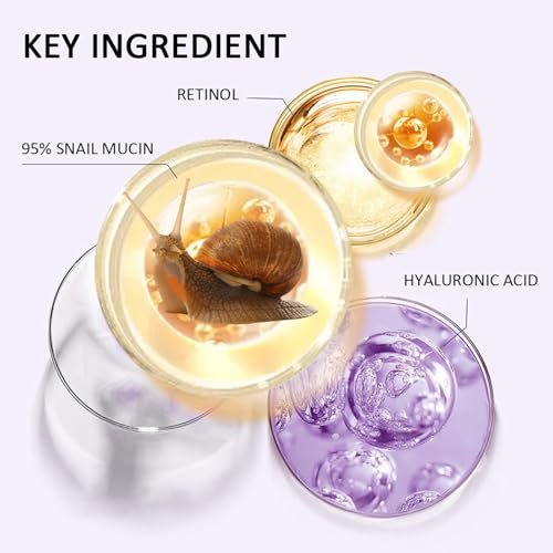 Hydrating Face Balm Stick with 95% Snail Mucin, Retinol & Hyaluronic Acid – Multi Balm Moisturizer for Day & Night, Anti-Wrinkle Skin Repair, 1.41 oz - görsel 14