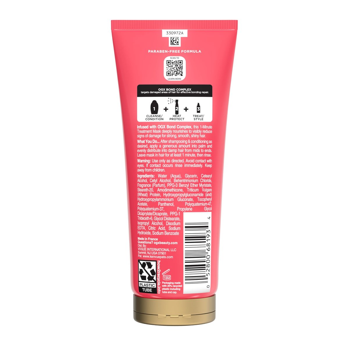 OGX Repair & Protect Bond Protein Repair 1-Minute Treatment Mask - Deep Conditioning Hair Mask for Damaged Hair, 6.7 fl oz - görsel 16