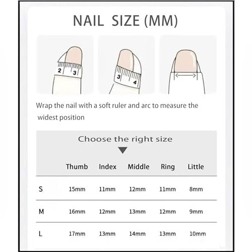 JIEADJIE 100% Handmade Press On Nails - Almond Droplet Shape, Hand Painted Nail Art, Daily Nude Small Size - görsel 12