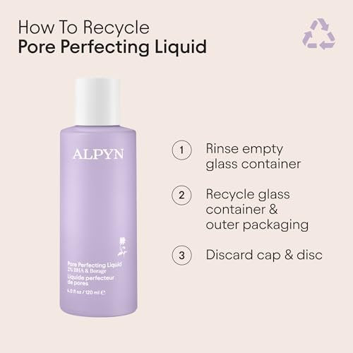 Alpyn Beauty Pore Perfecting Liquid Toner with 2% BHA & Borage – Minimize Pores, Calm & Restore pH (4 oz / 120 ml) Avelisse