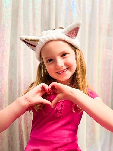 LUV HER Kids Hair Brush & Spa Headband Set for Girls - Gabby's Dollhouse Cakey - Fun Grooming Kit for Detangling, Styling & Skincare - Soft & Stretchy One Size, Ages 3+ Avelisse