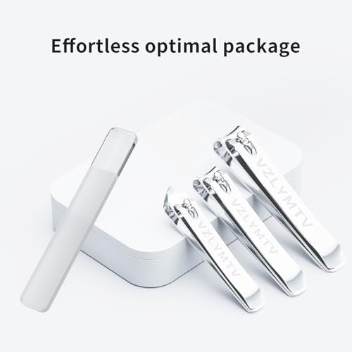 VZLYMTV Nail Clippers 4-Pieces Sharp Set – Stainless Steel Toenail Clippers for Men & Women, Professional Nail Trimmer for Seniors (Silver) - görsel 10