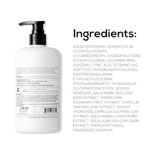 MARLOWE. Men's Body Wash - Energizing & Refreshing Shower Gel with Willow Bark & Green Tea, 15oz Pump Avelisse