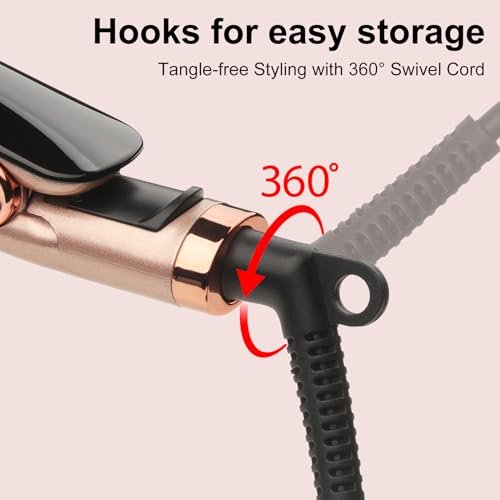 JAETON Flat Iron Hair Straightener with Floating Plates - Rose Gold, 1 Inch, 14 Adjustable Temperatures 200-460°F, Dual Voltage, Digital Display - görsel 14