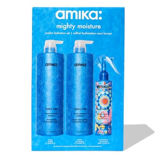 Amika Mighty Moisture Jumbo Hydration Set – Signature Shampoo & Conditioner Duo (74.3 oz) Avelisse