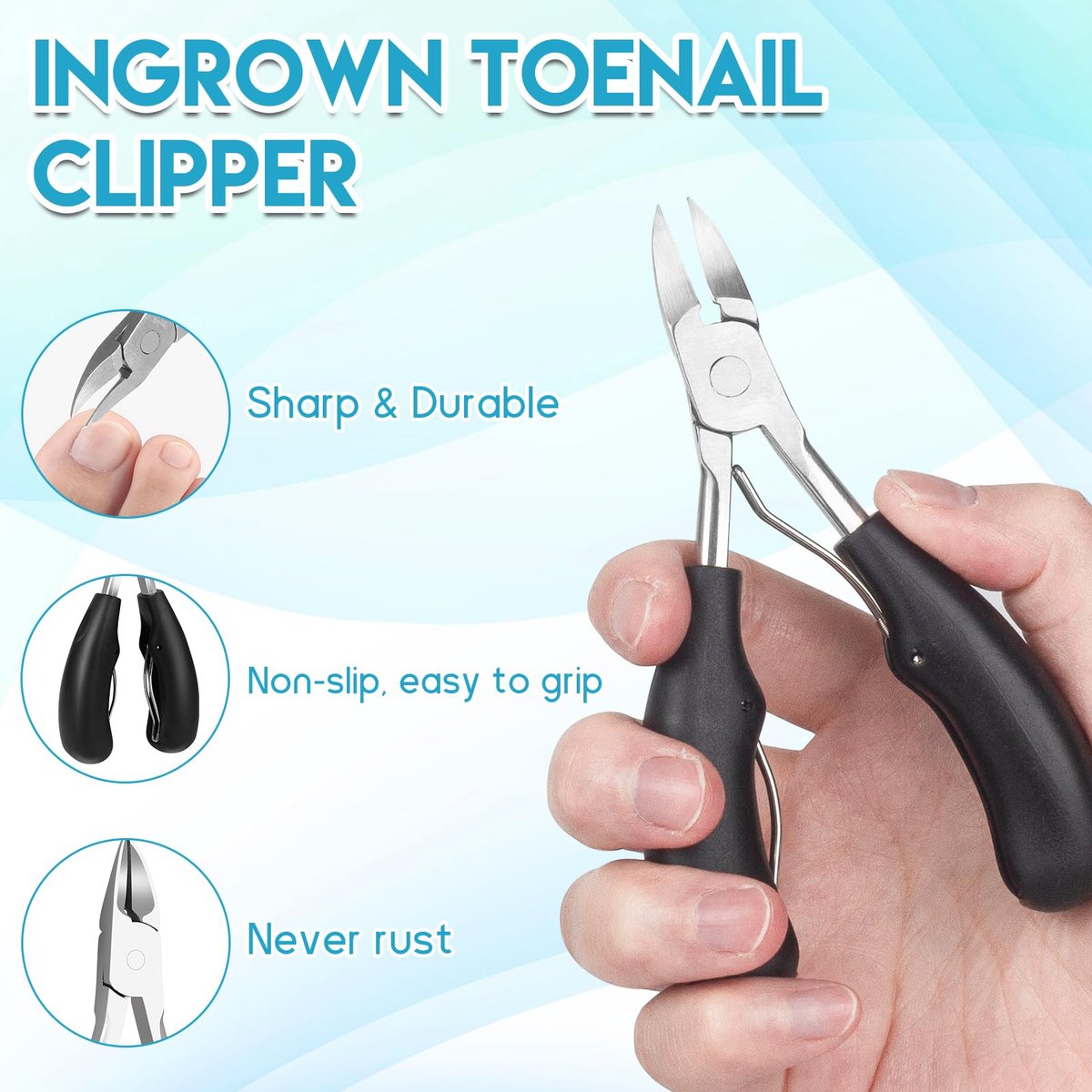 Professional Ingrown Toenail Removal Kit - Complete Stainless Steel Tool Set with Corrector Drops, Patches, Clipper, and File Lifter - görsel 14