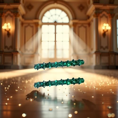2-Pack Green Rhinestone Hair Barrette Clips - Shiny Duckbill Alligator Clips for Women, Bridal Wedding Hair Accessories - görsel 18