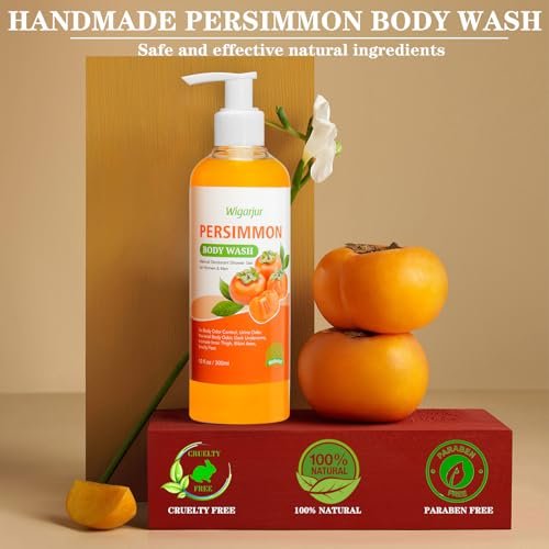 wigarjur Persimmon Body Wash for Old People Smell – Natural Deodorant Bar Soap for Strong Odor & Smelly Feet – Cleansing Body Deodorizing with Persimmon & Green Tea Extracts (10 Fl Oz) - görsel 14