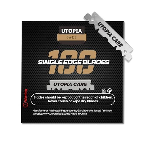Utopia Care Single Edge Razor Blades – Stainless Steel Professional Barber Razor Blades for Hair Shaping, Shaving, Beard & Neckline Grooming (100 Pack) - görsel 16