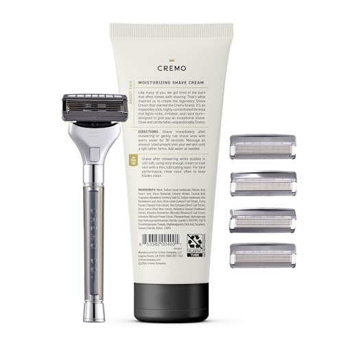 Cremo Original Shave Gift Set for Men – Impossibly-Slick Shaving Cream, Chrome Barber Grade Razor & 4 Blade Refills Avelisse