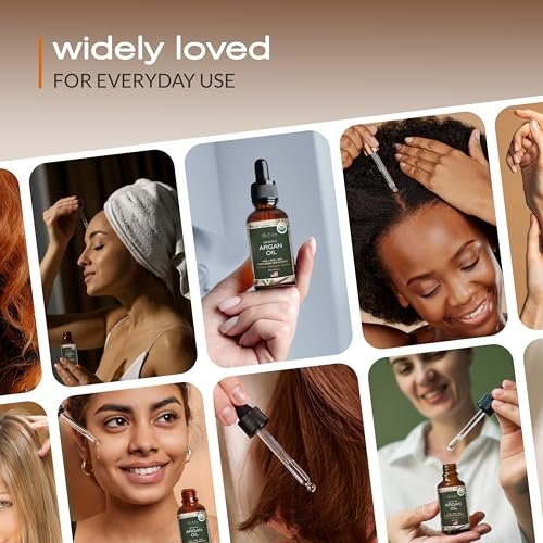 Ella & Eden Organic Argan Oil of Morocco – 100% Pure Cold-Pressed USDA Certified Unrefined Moroccan Argan Oil for Hair, Face & Skin, 4 Fl Oz Glass Bottle Avelisse