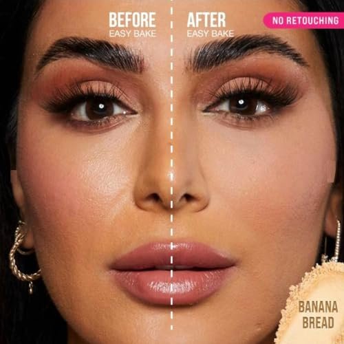 Huda Easy Bake Loose Baking & Setting Powder - Banana Bread (Light, Medium, and Tan Skin Tones) - 0.71 oz / 20 g Avelisse