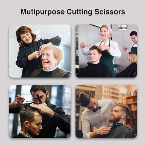 ESVIENS Hair Cutting Scissors 6.5" – Professional Stainless Steel Barber Shears for Men & Women, Salon & Home Trimming - görsel 12