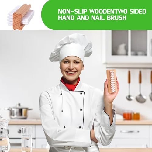 SAMEBUTECO 2 Pack Non-Slip Wooden Hand & Nail Brush - Dual-Sided Fingernail Scrub Brush for Deep Cleaning Nails, Hands & Feet - Heavy Duty Mechanic Hand Brush with Stiff Bristles and Molded Beechwood Grip - görsel 14